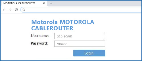 Motorola MOTOROLA CABLEROUTER router default login