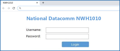 National Datacomm NWH1010 router default login