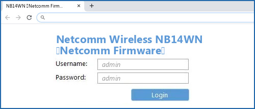 Netcomm Wireless NB14WN (Netcomm Firmware) router default login