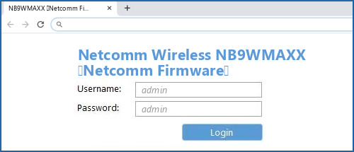 Netcomm Wireless NB9WMAXX (Netcomm Firmware) router default login
