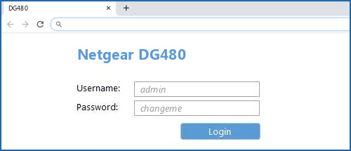Netgear DG480 router default login