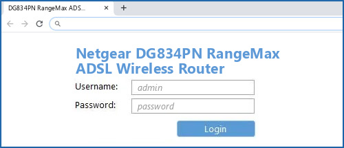 Netgear DG834PN RangeMax ADSL Wireless Router router default login