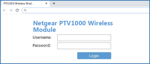 Netgear PTV1000 Wireless Module router default login