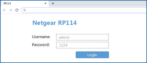Netgear RP114 router default login