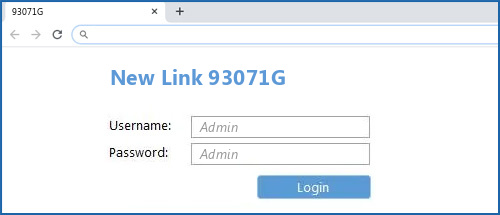 New Link 93071G router default login