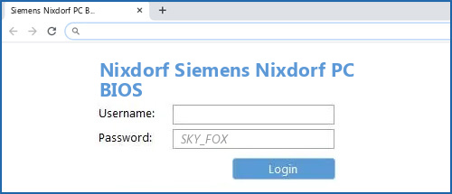 Nixdorf Siemens Nixdorf PC BIOS router default login