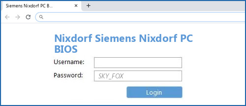 Nixdorf Siemens Nixdorf PC BIOS router default login