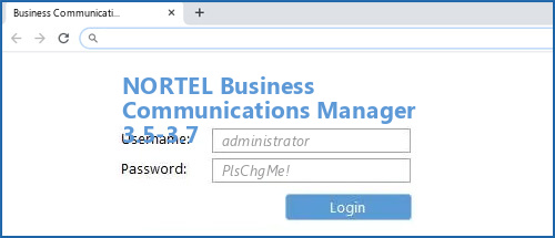 NORTEL Business Communications Manager 3.5-3.7 router default login