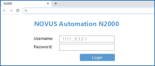 NOVUS Automation N2000 router default login