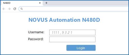 NOVUS Automation N480D router default login