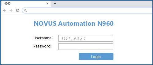 NOVUS Automation N960 router default login