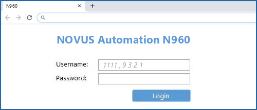 NOVUS Automation N960 router default login