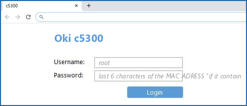 Oki c5300 router default login