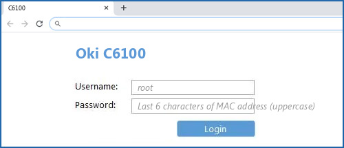 Oki C6100 router default login