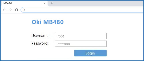 Oki MB480 router default login