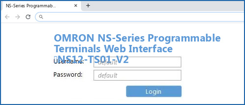 OMRON NS-Series Programmable Terminals Web Interface (NS12-TS01-V2 router default login