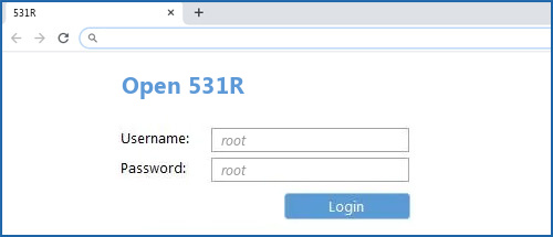 Open 531R router default login