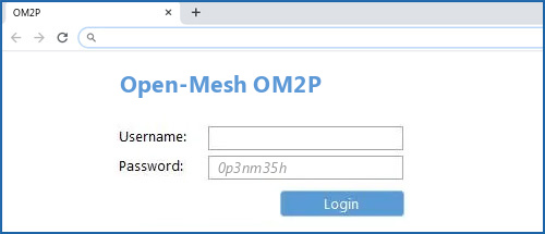 Open-Mesh OM2P router default login