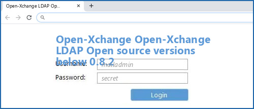 Open-Xchange Open-Xchange LDAP Open source versions below 0.8.2 router default login