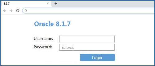 Oracle 8.1.7 router default login