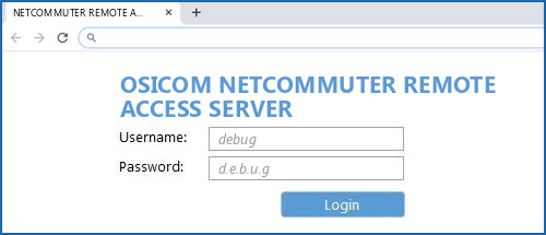 OSICOM NETCOMMUTER REMOTE ACCESS SERVER router default login