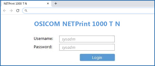 OSICOM NETPrint 1000 T N router default login