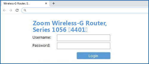 Zoom Wireless-G Router, Series 1056 (4401) router default login