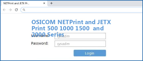 OSICOM NETPrint and JETX Print 500 1000 1500 and 2000 Series router default login