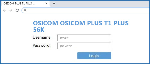 OSICOM OSICOM PLUS T1 PLUS 56K router default login