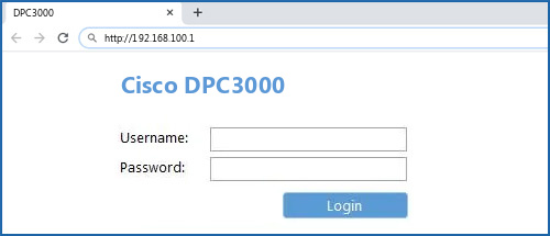 Cisco DPC3000 router default login