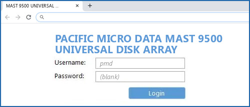 PACIFIC MICRO DATA MAST 9500 UNIVERSAL DISK ARRAY router default login