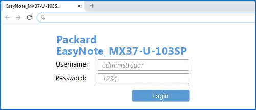 Packard EasyNote_MX37-U-103SP router default login