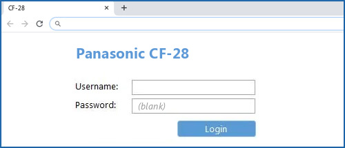 Panasonic CF-28 router default login