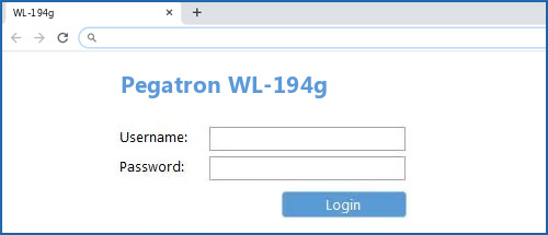 Pegatron WL-194g router default login
