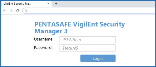 PENTASAFE VigilEnt Security Manager 3 router default login
