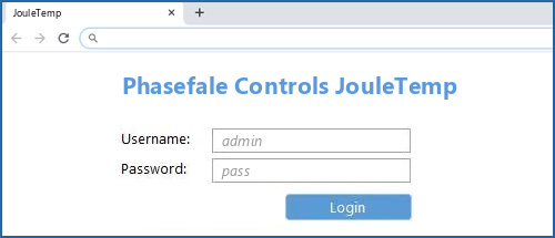 Phasefale Controls JouleTemp router default login