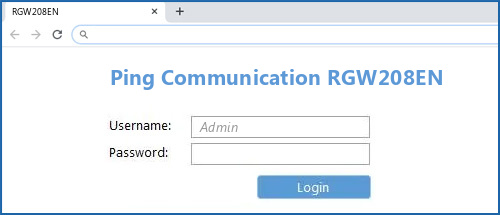 Ping Communication RGW208EN router default login