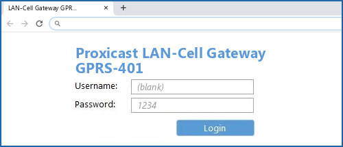 Proxicast LAN-Cell Gateway GPRS-401 router default login