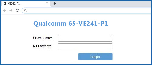 Qualcomm 65-VE241-P1 router default login