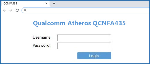 Qualcomm Atheros QCNFA435 router default login