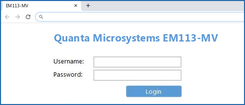 Quanta Microsystems EM113-MV router default login