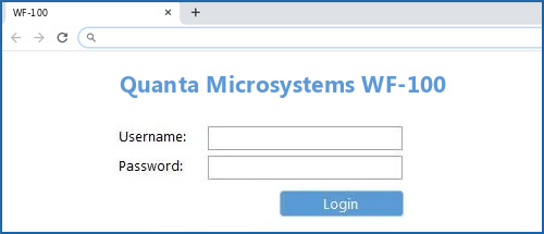 Quanta Microsystems WF-100 router default login