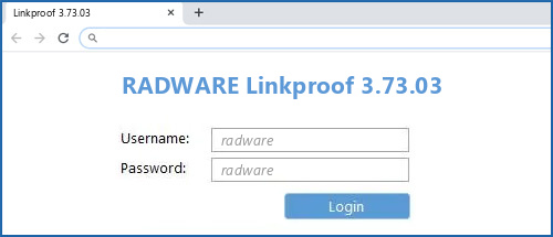 RADWARE Linkproof 3.73.03 router default login