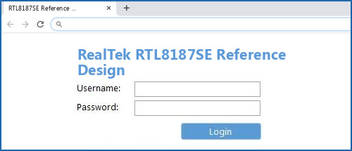 RealTek RTL8187SE Reference Design router default login