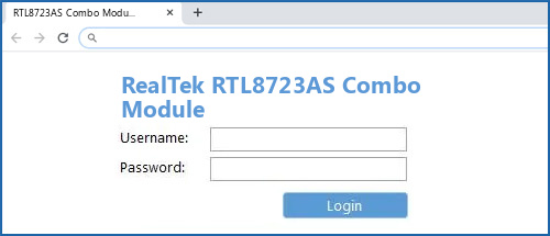 RealTek RTL8723AS Combo Module router default login