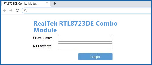 RealTek RTL8723DE Combo Module router default login