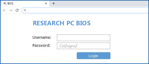 RESEARCH PC BIOS router default login