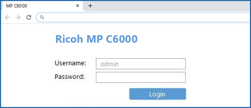 Ricoh MP C6000 router default login