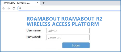 ROAMABOUT ROAMABOUT R2 WIRELESS ACCESS PLATFORM router default login