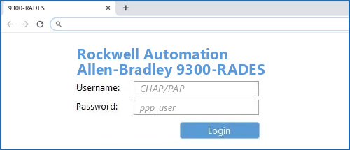 Rockwell Automation Allen-Bradley 9300-RADES router default login